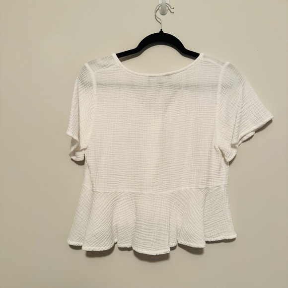 Lulu's White Button-Down Women's Top - Picture 5 of 7